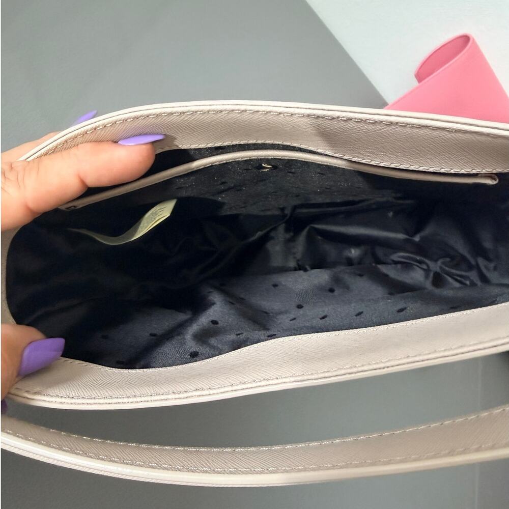 Kate Spade Make It Mine Dog Applique Crossbody Satchel Pink Beige 2 Flaps NWOT - Picture 5 of 8